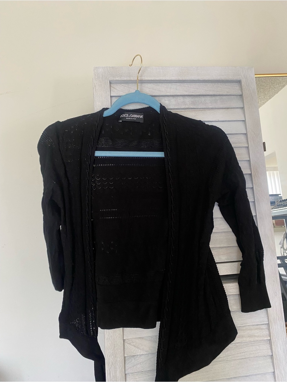 Dolce & Gabbana Black Open-Front Knit Cardigan